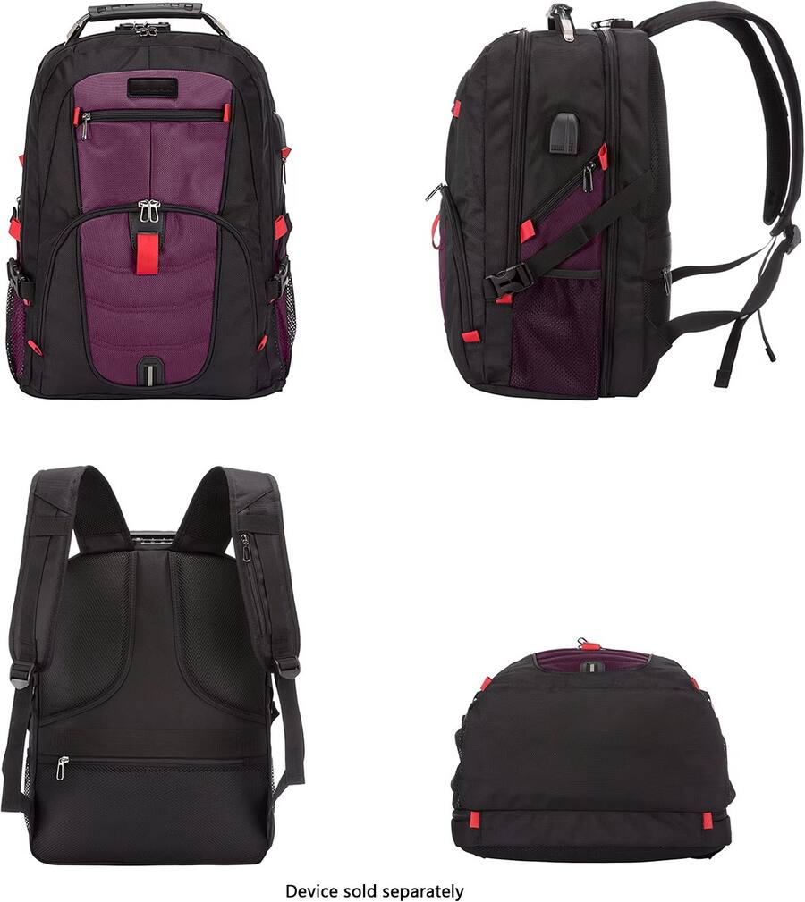 SaharaCase Water Resistant Backpack with USB Charging port and fits up ...