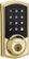 Angle Zoom. Kwikset - Signature Series SmartCode 916 Touchscreen Electronic Deadbolt - Lifetime Polished Brass.