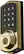 Left. Kwikset - Signature Series SmartCode 916 Touchscreen Electronic Deadbolt - Lifetime Polished Brass.