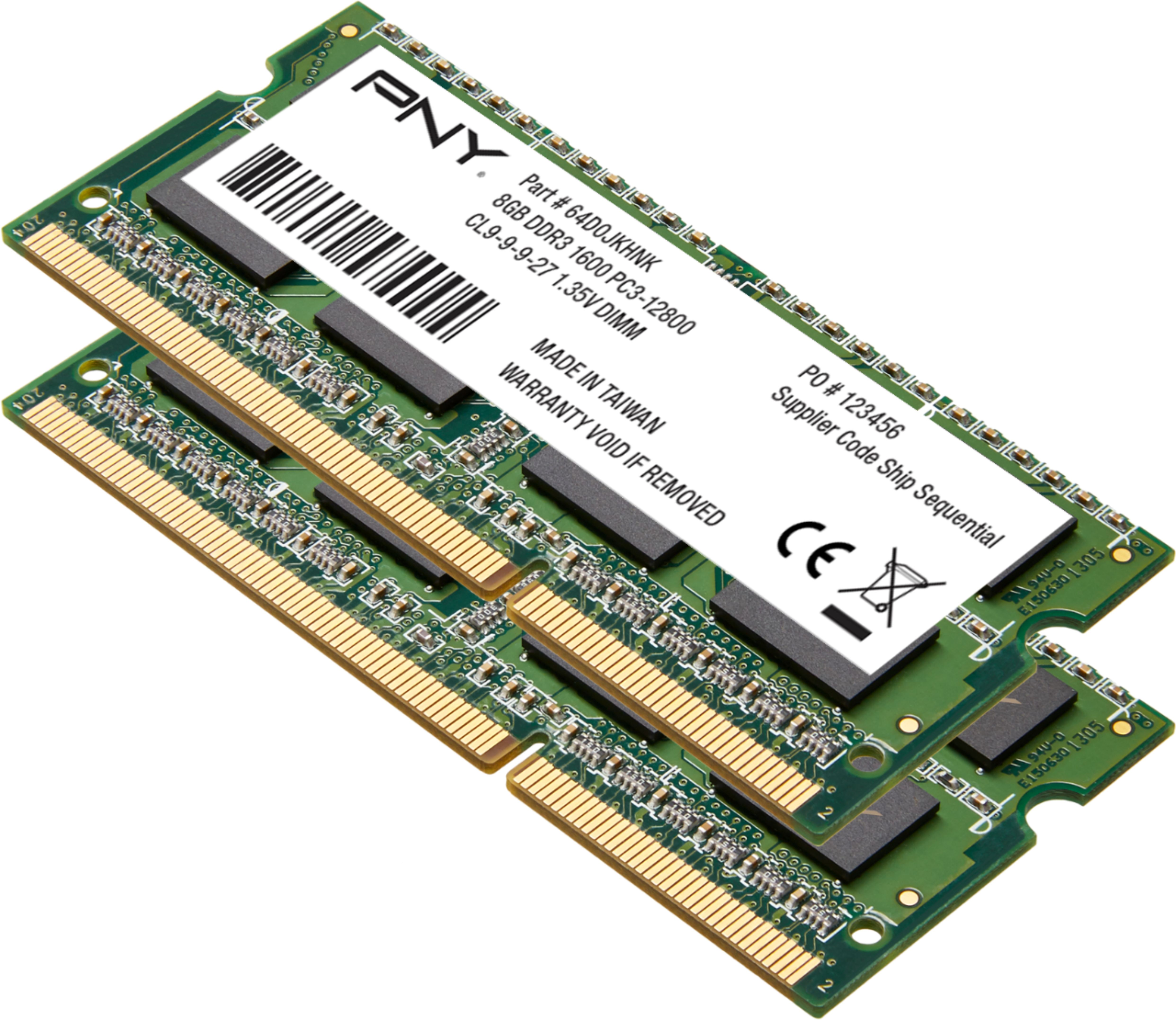 Pny 16 Gb 2pk X 8gb 1 6 Ghz Ddr3l Sodimm Laptop Memory Kit Green Mn16gk2dlv Best Buy
