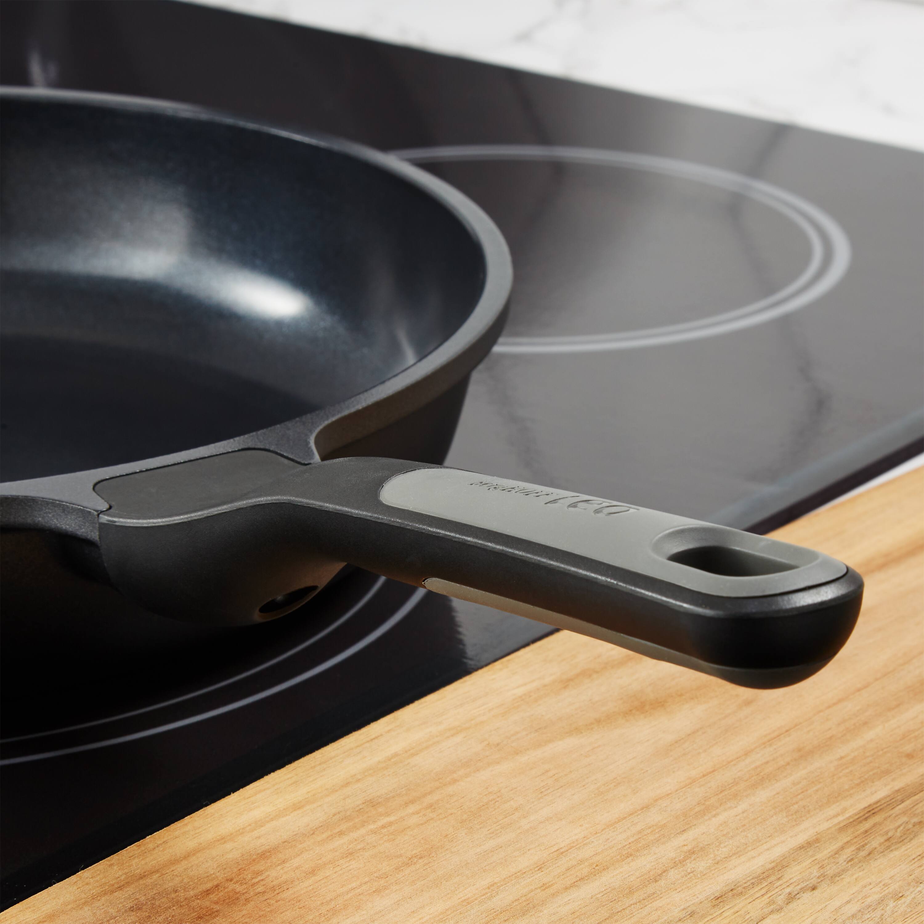 Left. BergHOFF - BergHOFF Leo Stone+ 2pc Nonstick Ceramic Fry Pan Set, Recycled - Black.