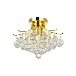 Elegant Lighting - Toureg 3 light Flush Mount Clear Royal Cut Crystal - Gold