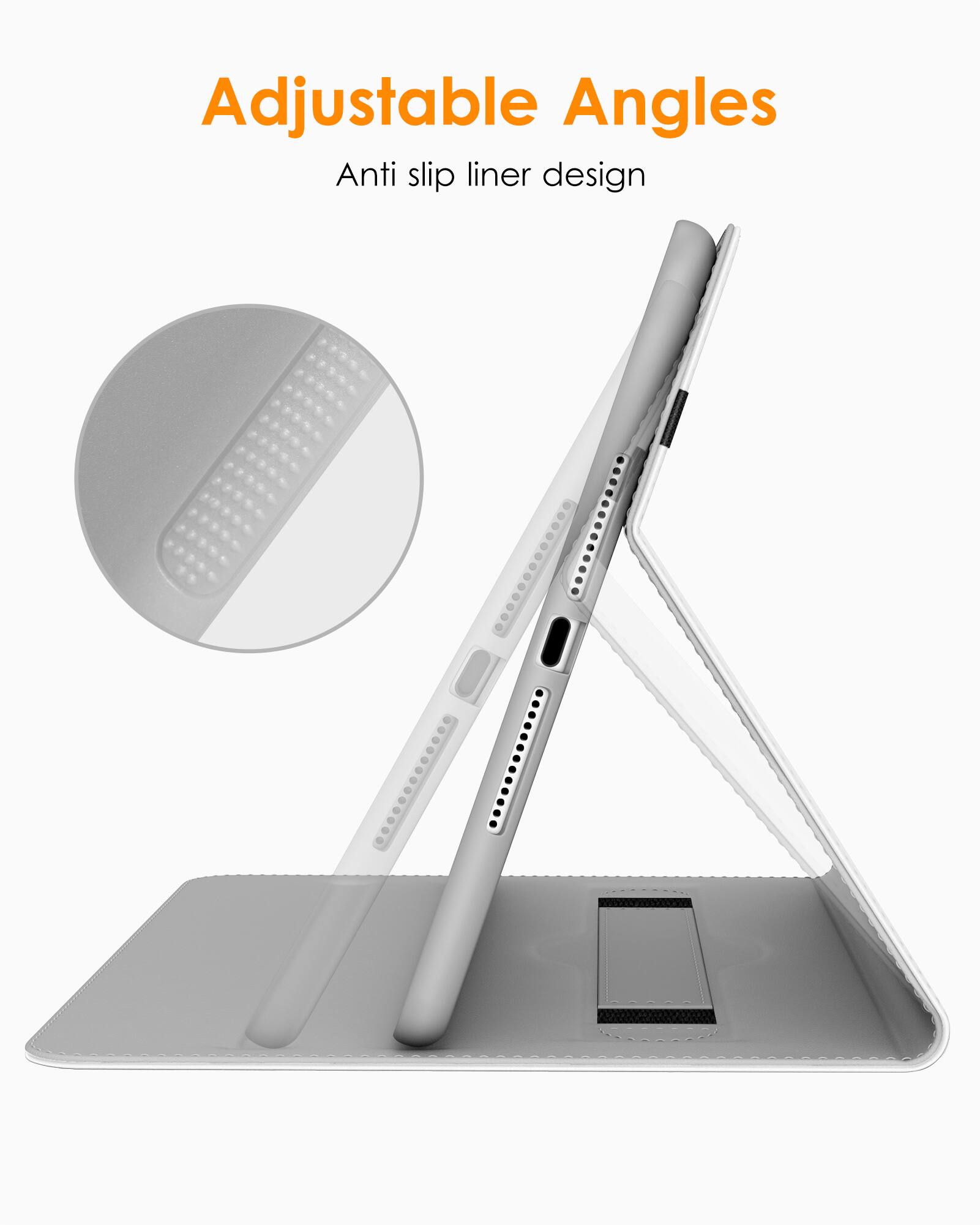 Adjustable Angles  
Anti slip liner design