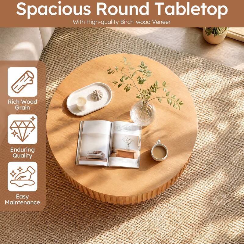 Spacious Round Tabletop With High-quality Birch wood Veneer

Rich Wood Grain

Enduring Quality

Easy Maintenance