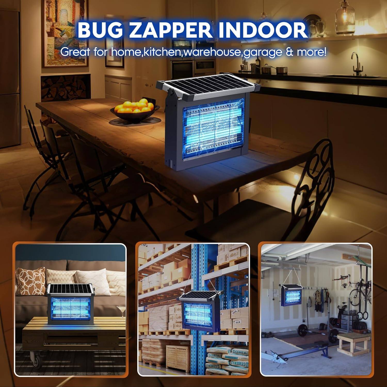 BUG ZAPPER INDOOR  
Great for home, kitchen, warehouse, garage & more!