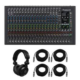 Mackie - Onyx 12-Channel Premium Analog Mixer with Multi-Track USB, Bundle with TAPH100 Headphones and 4x 50' XLR