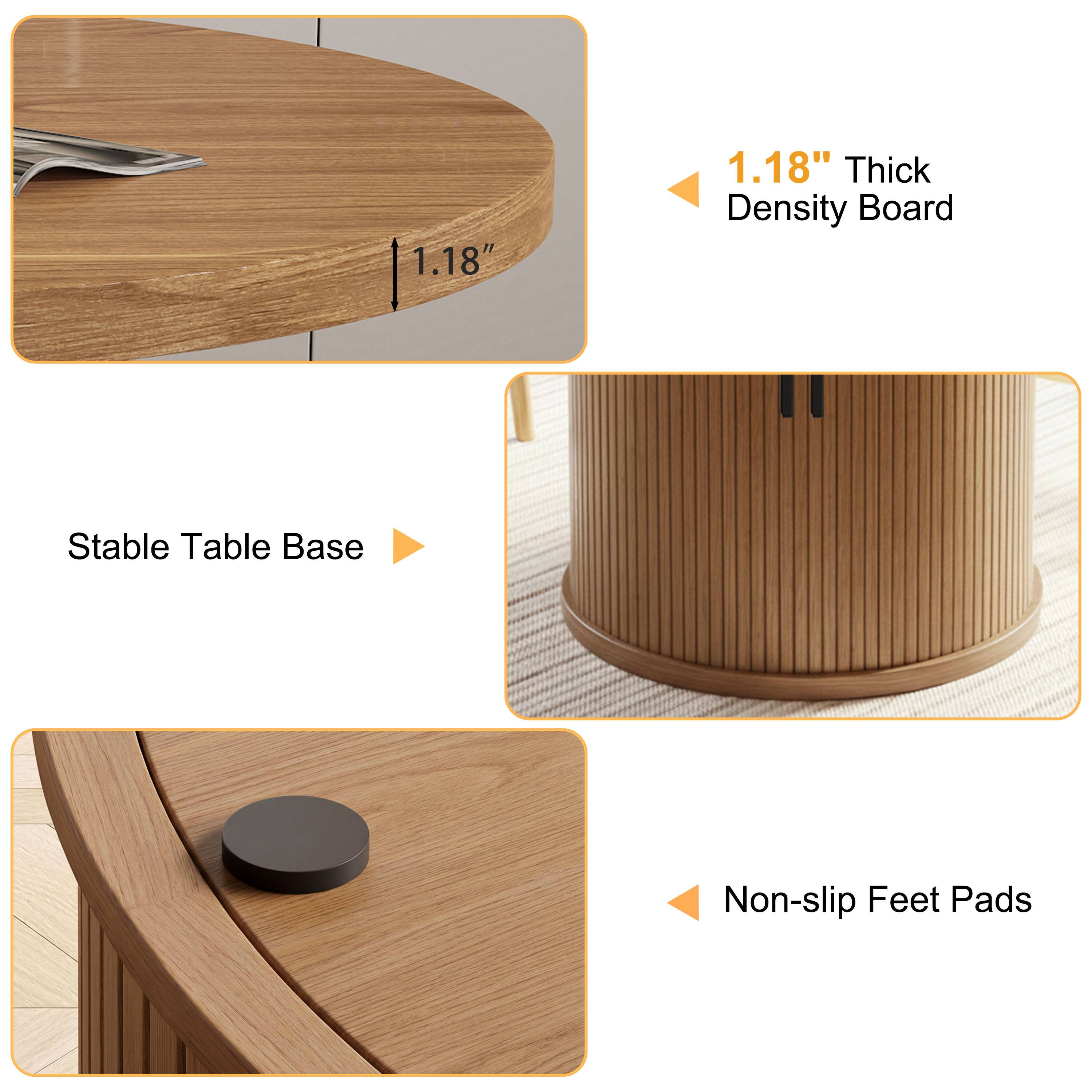 1.18" Thick Density Board  
Stable Table Base  
Non-slip Feet Pads