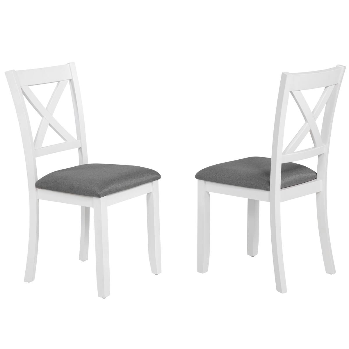 Alt View 9. Loheer - Loheer 6 Piece Dining Table Set with Bench, Gray and White Rectangular Set for Six - Gray and White two-tone.