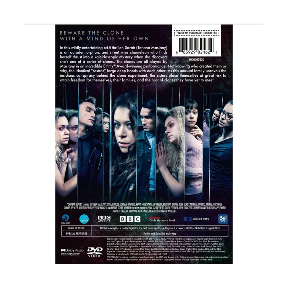 Back. Orphan Black Complete Series [DVD].