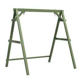 Winado - 4FT Wooden Porch Swing Frame Only A-Frame Porch Swing Stand w/ Stability Bar, Wood Swing Hanger for Outdoor Garden Patio - Olive Green