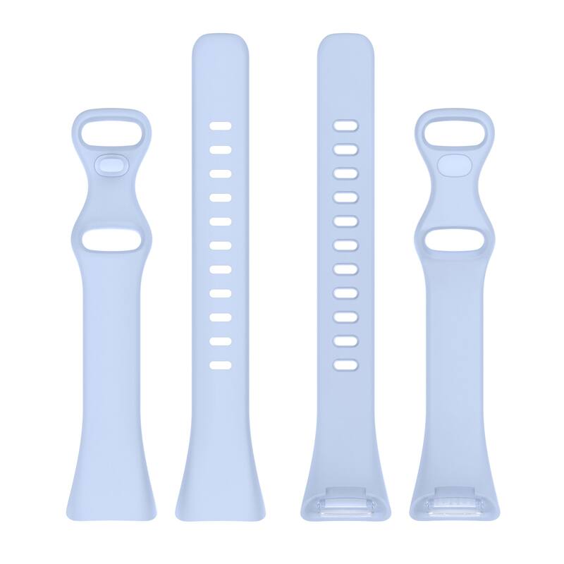 Left. StrapsCo - Slim Active Band Silicone Rubber Watch Strap For Fitbit Charge 6 - Sleepy Blue.
