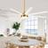 Alt View 1. Breezary - 65-Inch Ceiling Fan with 8 ABS Blades, 6-Speed DC Motor, Remote Control with Timer, 2 Downrods, Light/No-Light Options - Gold and White (With Light).