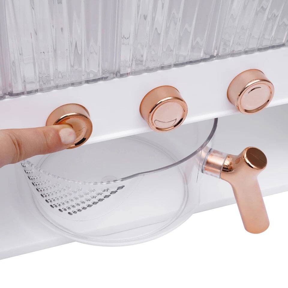 Alt View 3. Home Collection - Six-Grid Dry Food Dispenser 10 kg Rice and Cereal Storage Container - Clear, White, Gold.
