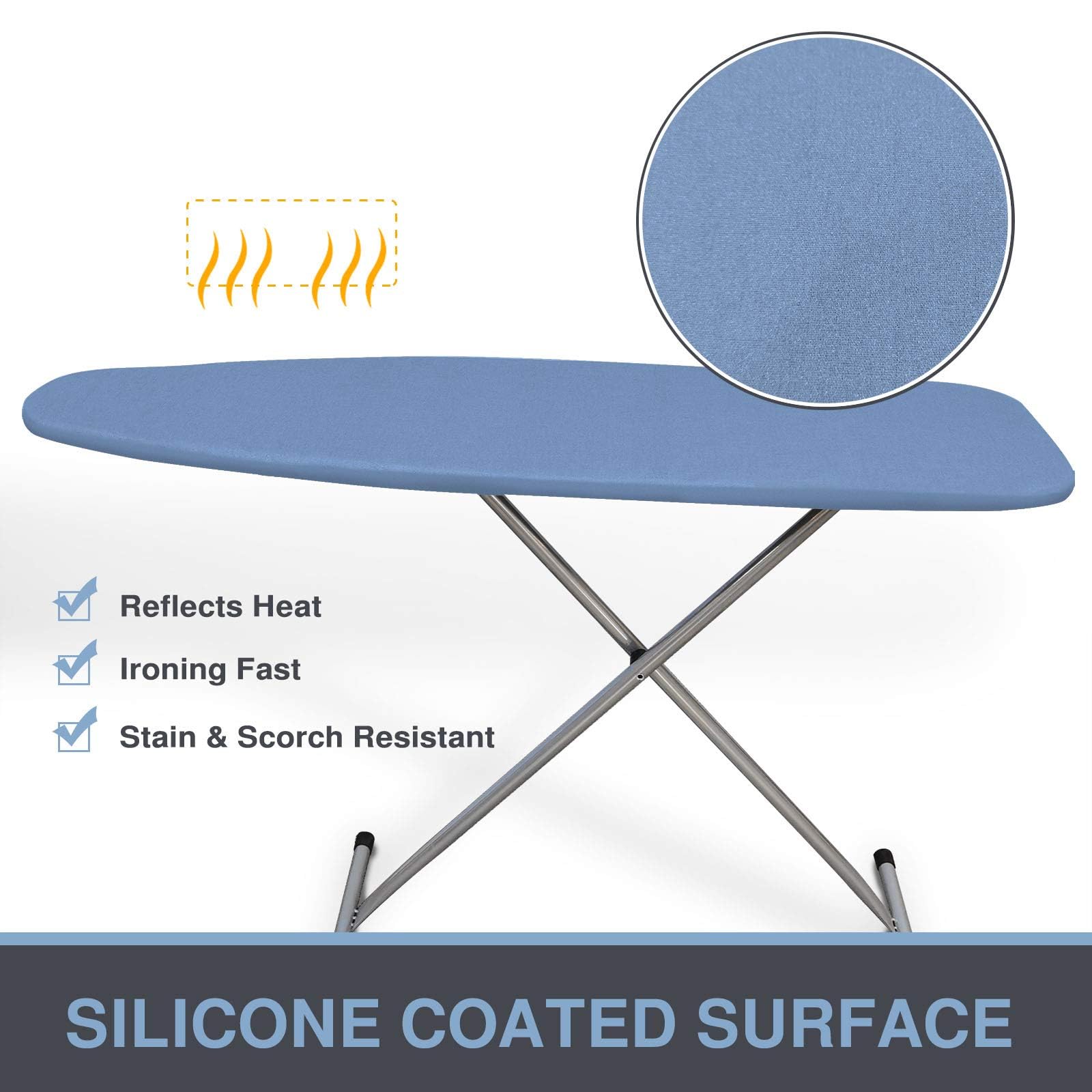 - Reflects Heat
- Ironing Fast
- Stain & Scorch Resistant

SILICONE COATED SURFACE