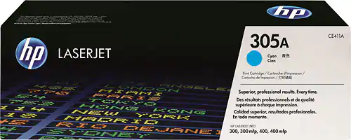 Front. HP - 305A Toner Cartridge - Cyan.