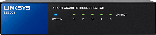 Linksys - 5-Port Gigabit Ethernet Switch - Black/Blue was $39.99 now $24.99 (38.0% off)