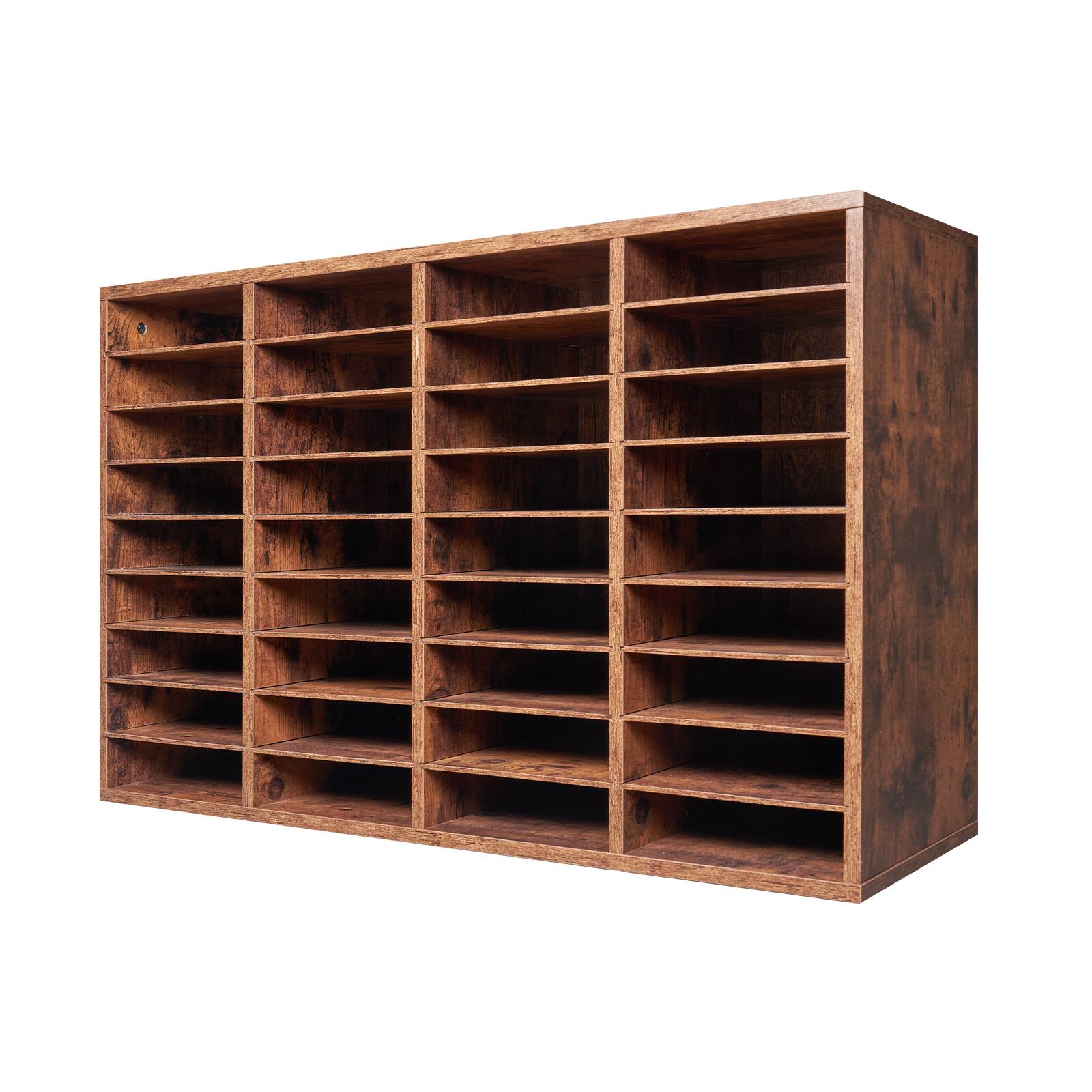 Alt View 5. VEVOR - Literature Organizer, 36 Compartments Office Mailbox with Removable Shelves - Dark Brown.