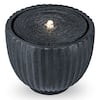 Front. Costway - Costway 17.5" Outdoor Round Sphere Water Fountain with LED Lights & Pump for Garden Patio - Gray.