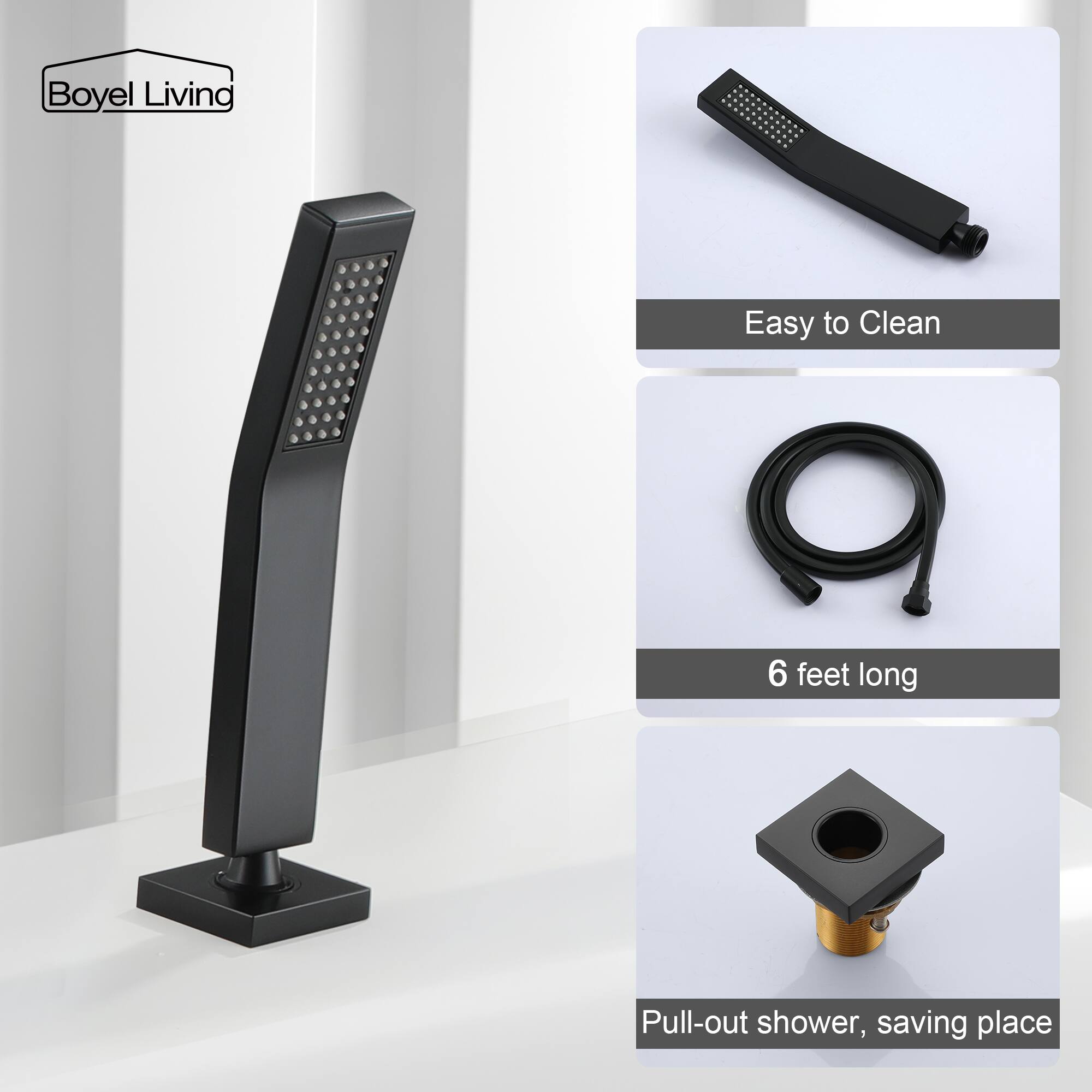 Boyel Living, Easy to Clean, 6 feet long, Pull-out shower, saving place