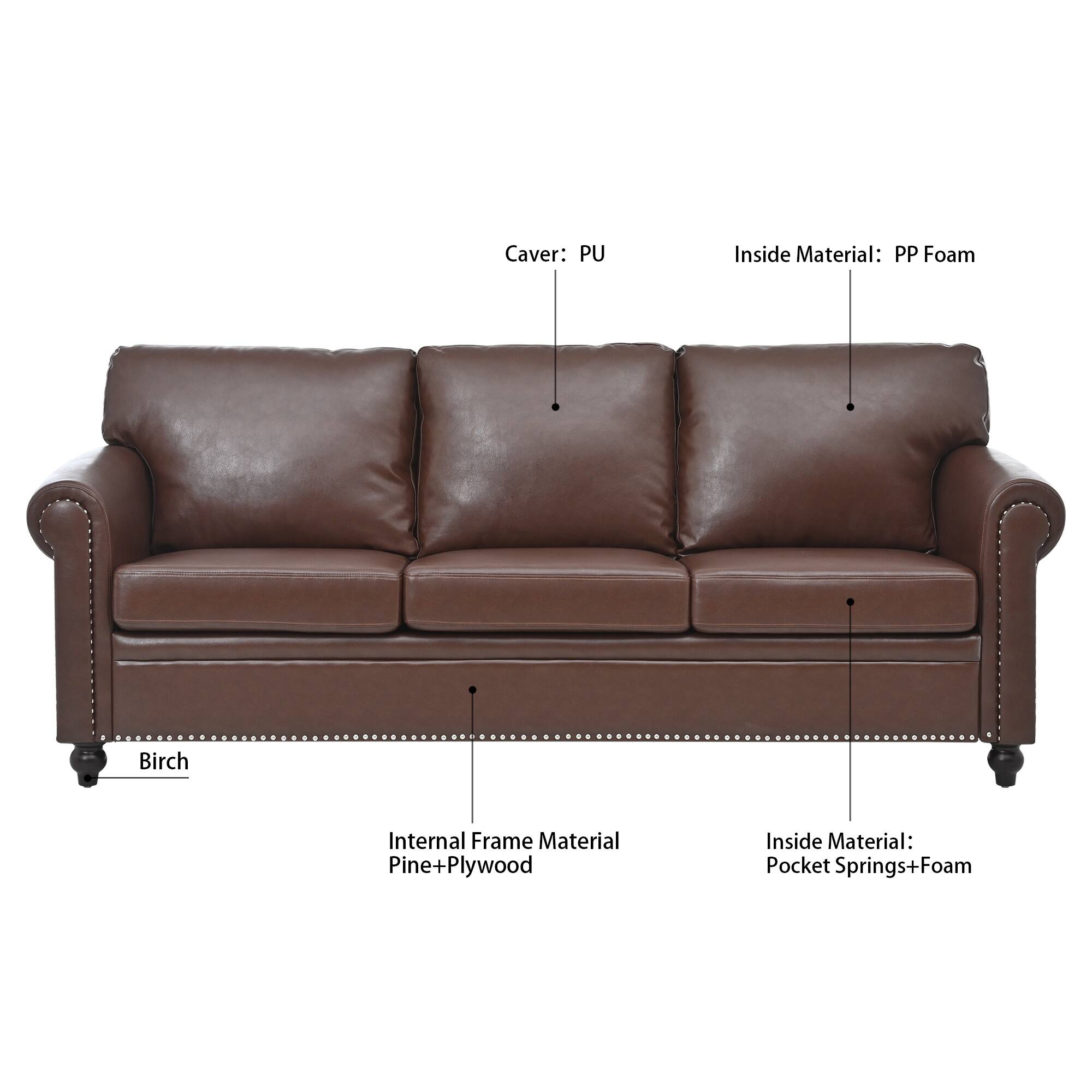 Caver: PU  
Inside Material: PP Foam  
Birch  
Internal Frame Material: Pine+Plywood  
Inside Material: Pocket Springs+Foam