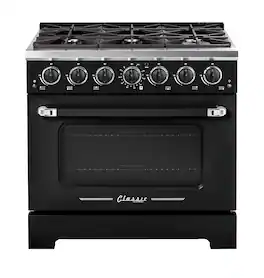 Unique Appliances - Classic Retro 5.2 Cu. Ft. Freestanding Gas Convection Range - Midnight Black