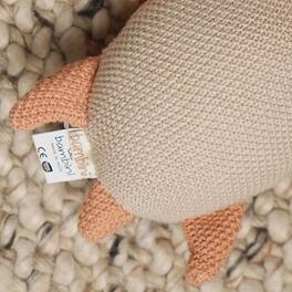 Siljoy - Handmade Cotton Knitted Turtle Plush Toy, Warm Child-Safe, Compact, Easy-Care Soft Toy - Beige