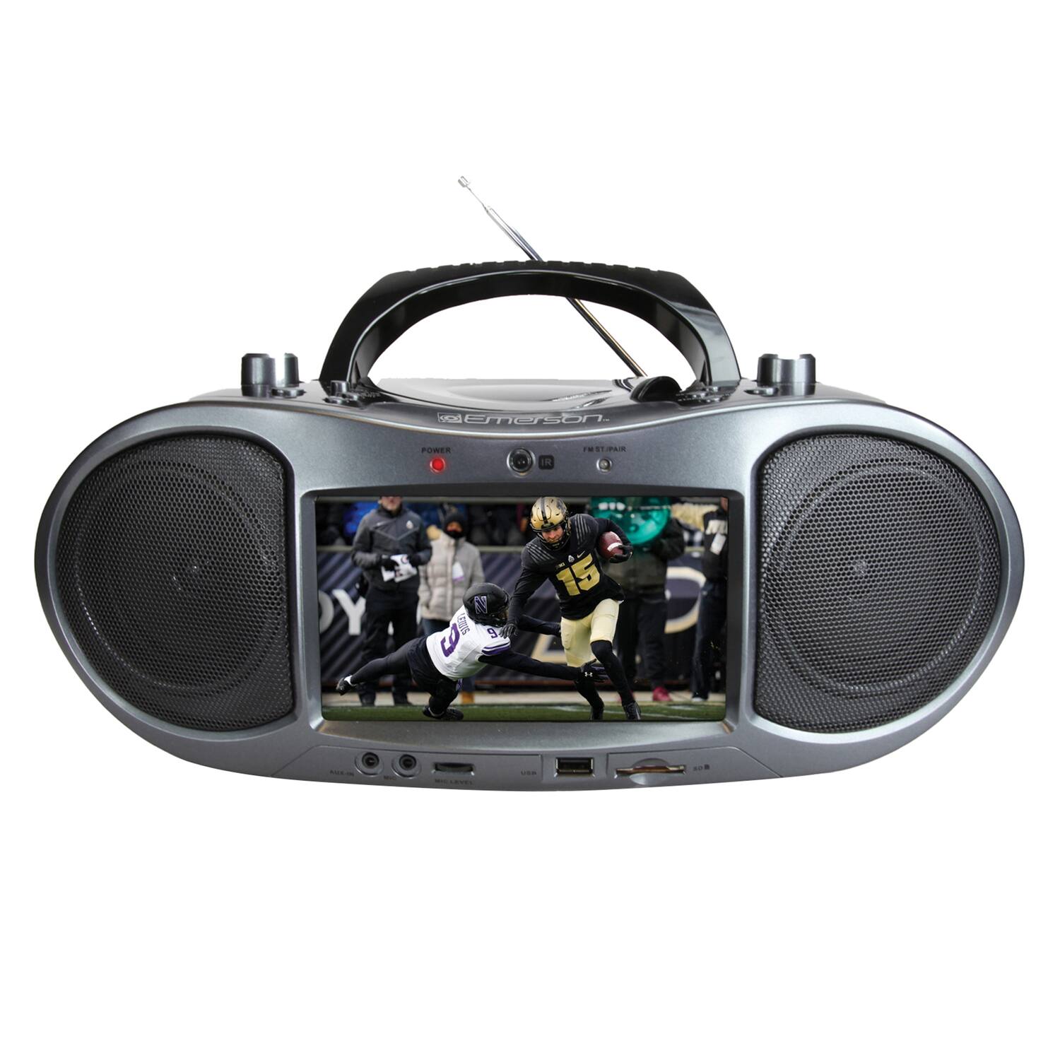 Copeland - Edl-2560h Bluetooth 720p Dvd/cd/radio Boom Box With 7-in. Screen And Remote, Edl-2560h - Gray