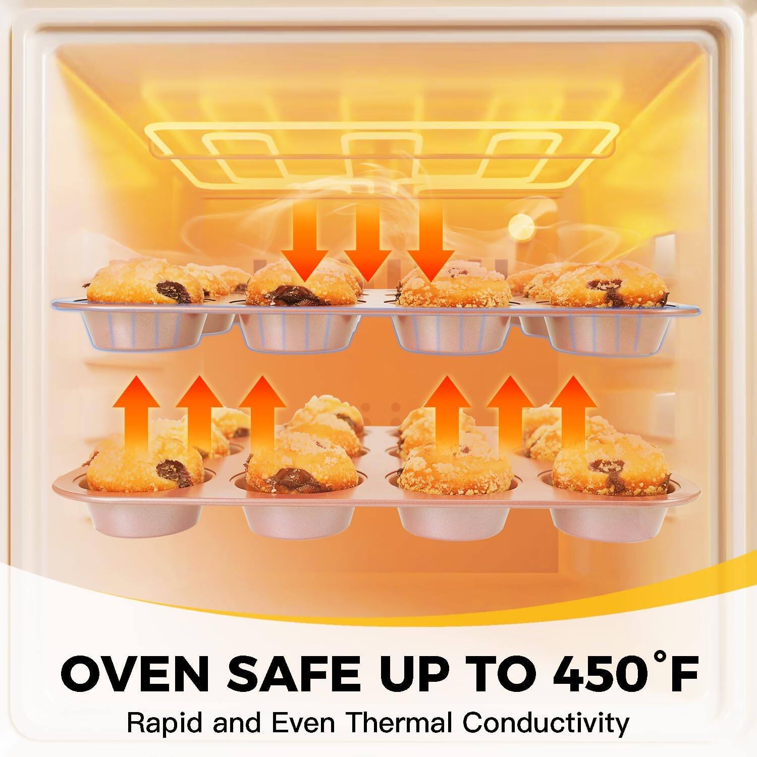 OVEN SAFE UP TO 450°F  
Rapid and Even Thermal Conductivity