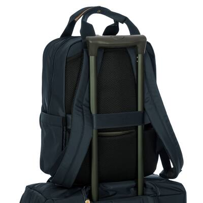 BRIC'S Zaino Urban – Nylon Satinato Con Finiture In Pelle, 29x37,5x12 Cm, Vani Per Laptop E Tablet