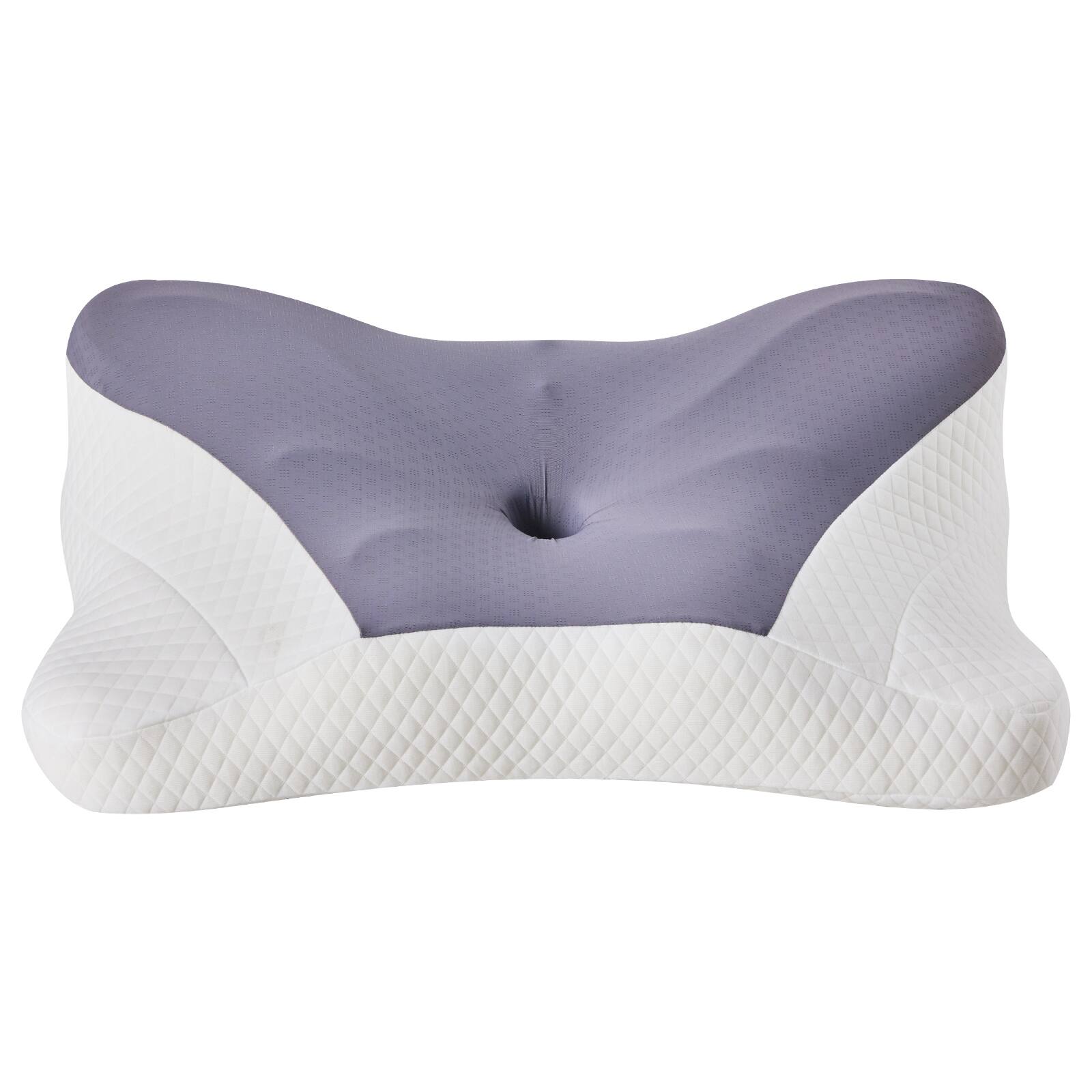 Angle. AENKYO - Cervical Neck Pillow  Pain Relief Ergonomic Memory Foam Pillows for Sleeping - Dark Gray.