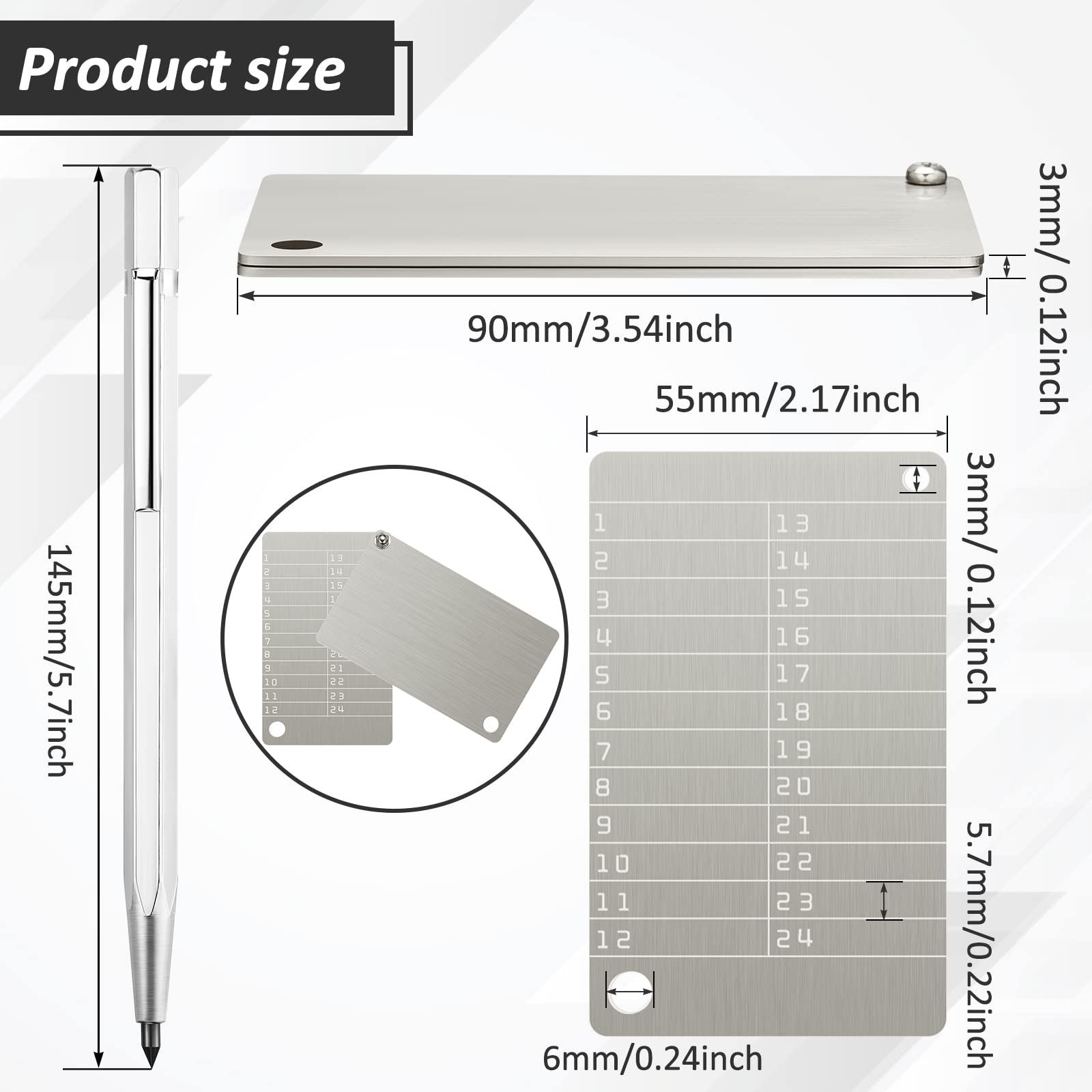 Left. Jadie Link - Crypto Wallets Metal Plate Marking Pen Cryptocurrency Hardware Cold Backups Seed Storage Bitcoin Compatible Bip39 - Metallic.