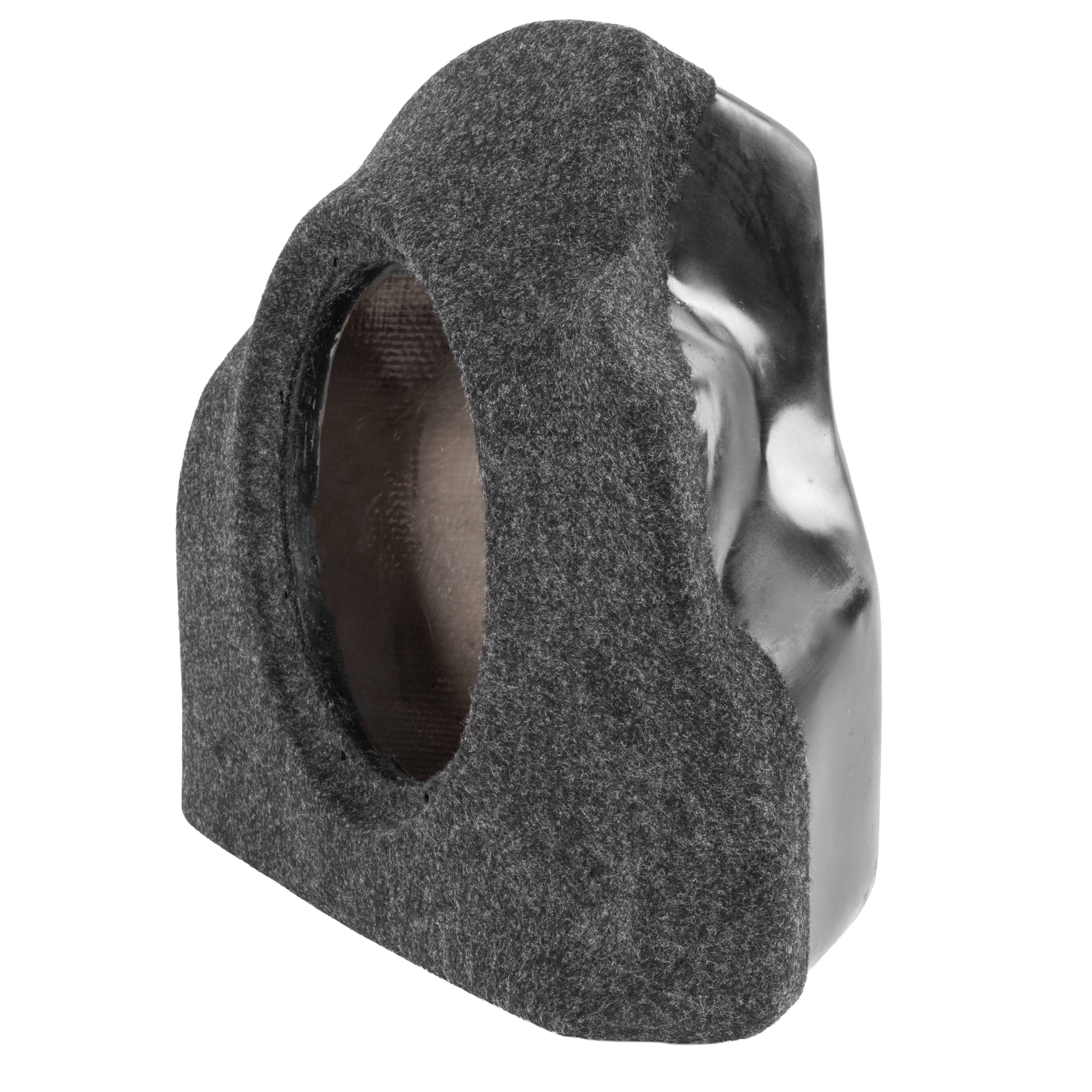 Left. NVX - UBE-DOD-CHA-G7 BOOST Box Custom Fit 10in Empty Sealed Subwoofer Enclosure for select 2015-2023 Dodge Charger.