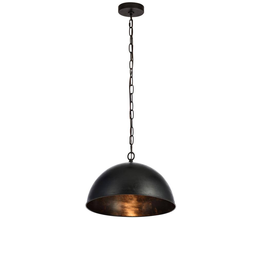 Alt View 3. Living District - Merce Collection Pendant D15 H10 Lt:1 Vintage Black Finish - Vintage Black.