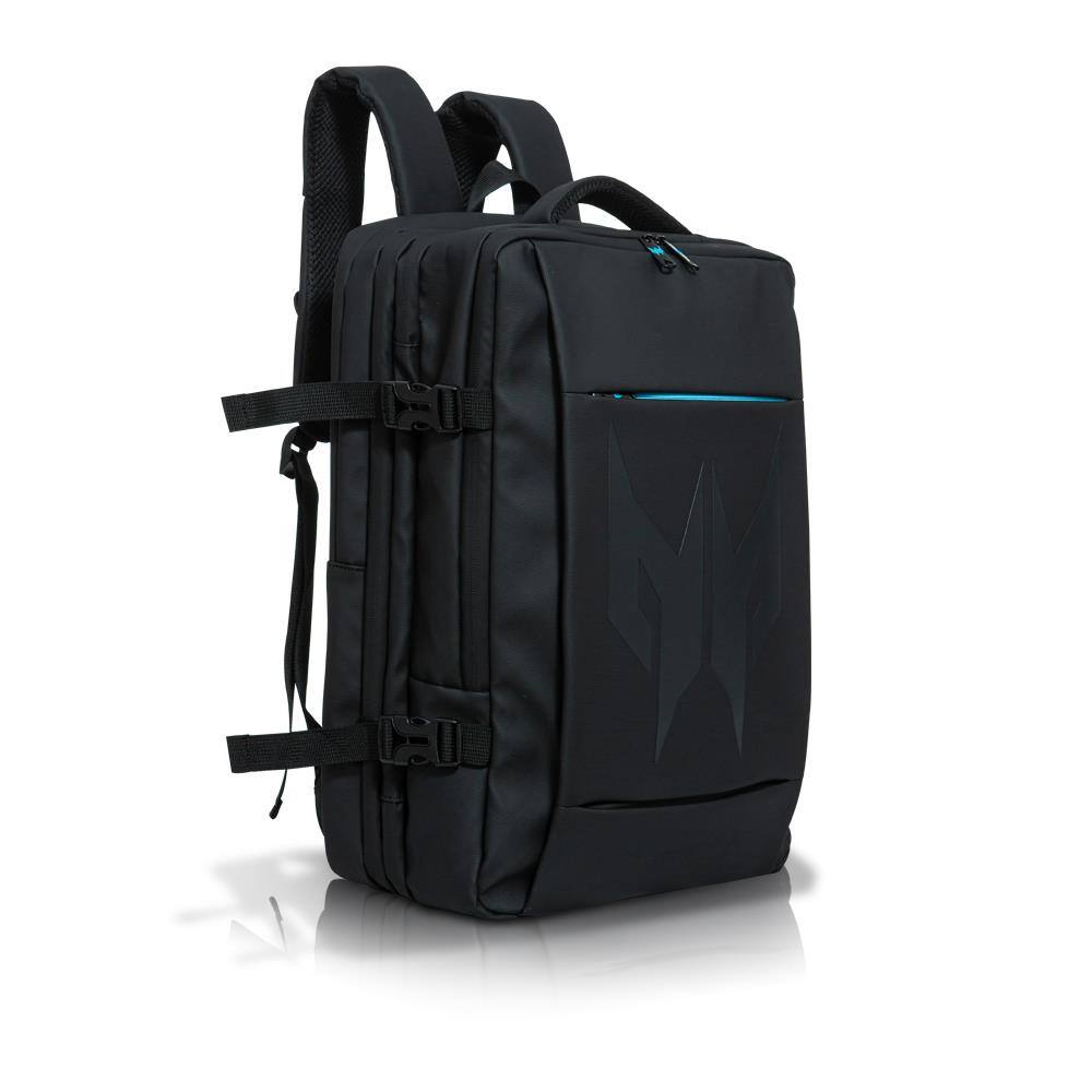 Left. Acer - Predator Robust Backpack - Fits 18" Laptop Expandable 30L Water-Repellent Anti-Theft Pocket Chest Strap - Black.