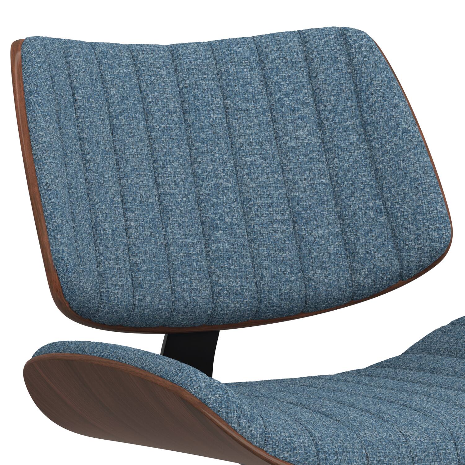 Alt View 6. Simpli Home - Novak Mid Century Modern 33 inch Adjustable Swivel Bar Stool in Denim Blue Woven Polyester Fabric - Denim Blue.