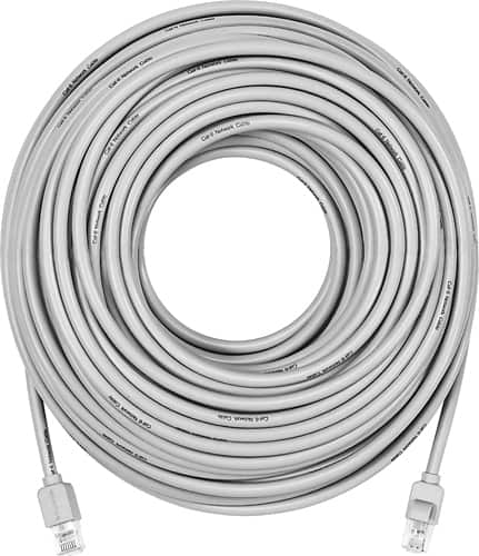 Insignia™ - 100' Cat-6 Network Cable - Gray - Larger Front