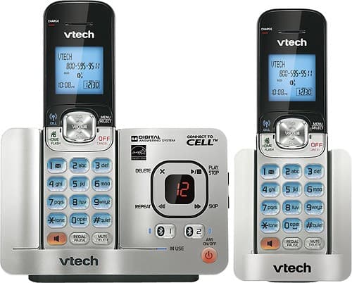 Front Standard. Vtech - Connect to Cell DECT 6.0 Expandable Cordless Phone System with Answering System.