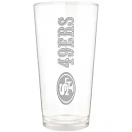 Great American Products - San Francisco 49ers Etched 16oz. Vertical Rally Cry Pint Glass - Multicolor
