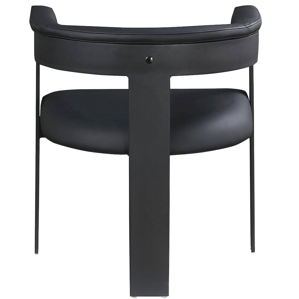 Alt View 1. Meridian Furniture - Romeo Black Vegan Leather Dining Chair, Set of 2 - Black.
