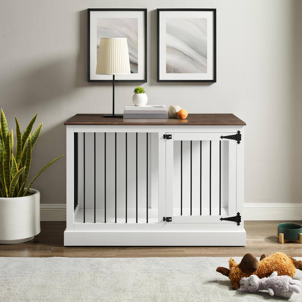 Alt View 7. Crosley Furniture - Winslow Small Credenza Dog Crate - White.