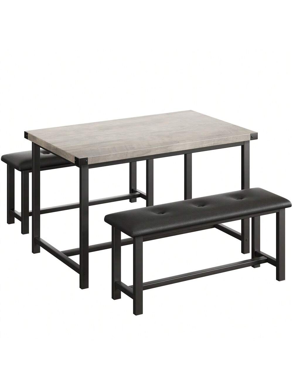 Alt View 3. Acekool - Kitchen Table Dining Table Set For 4 Kitchen Table for Dining Room, Home Office, Living Room - Gray.