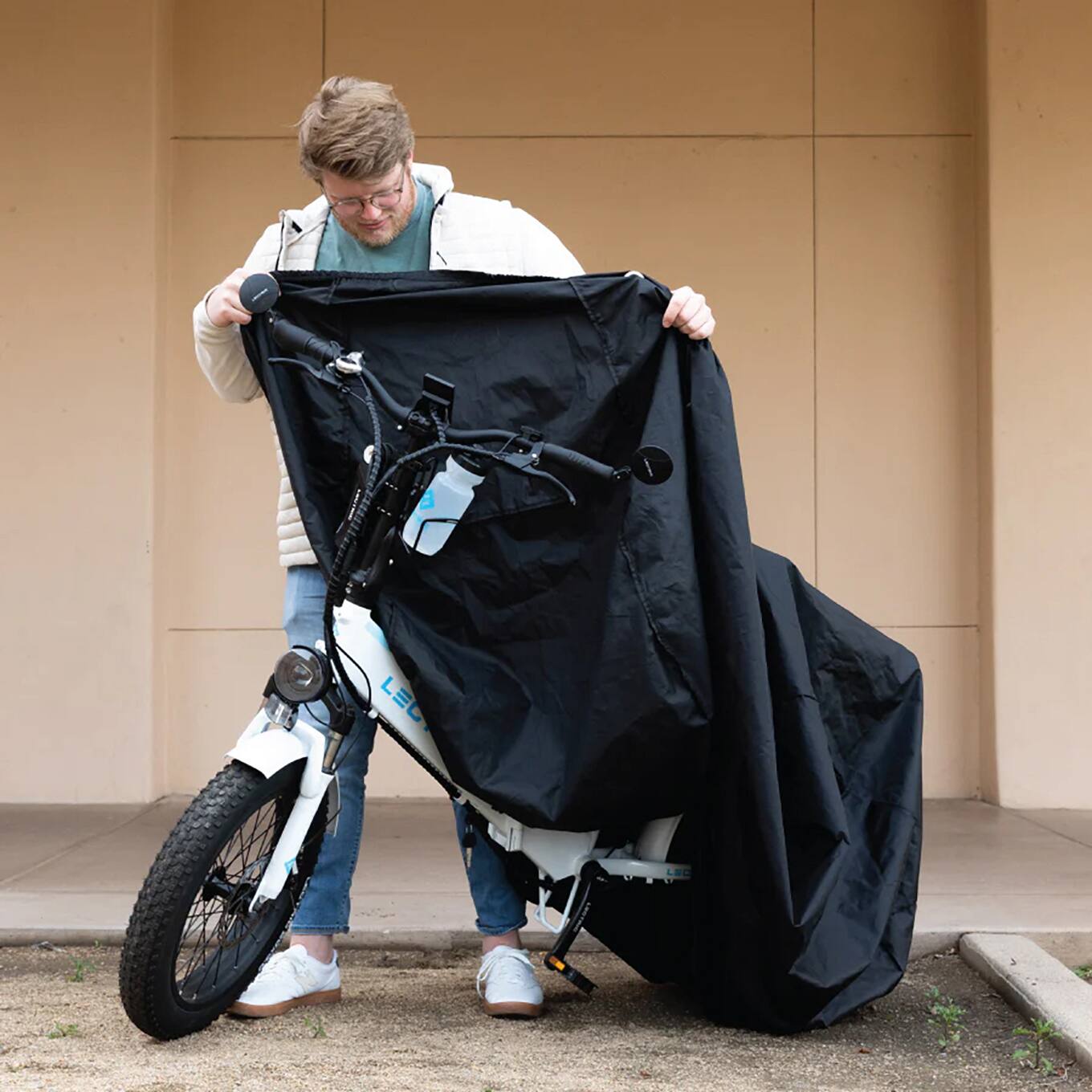 Alt View 2. Lectric eBikes - Water-Resistant Bike Cover - Black.