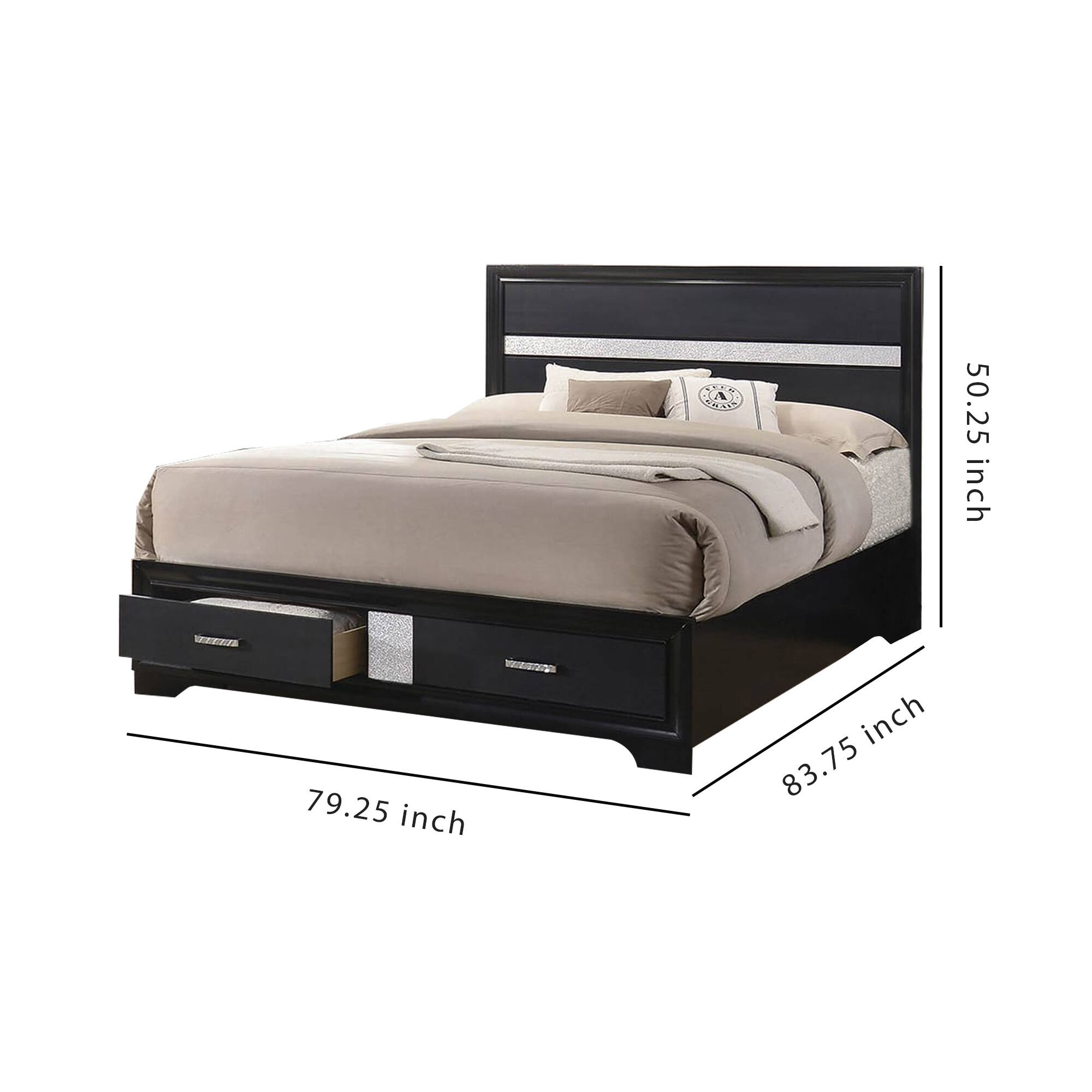 A 50.25 inch x 79.25 inch x 83.75 inch