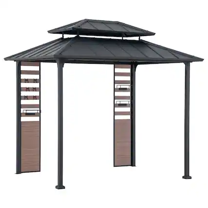 Front. SUNJOY - Sunjoy 7 ft. x 9 ft. Rochdale Hardtop Gazebo.