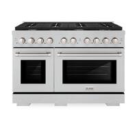 ZLINE - 48 in. Paramount Double Oven Gas Range with 8 Burners (SGRS-48) - Stainless Steel - Front_Zoom