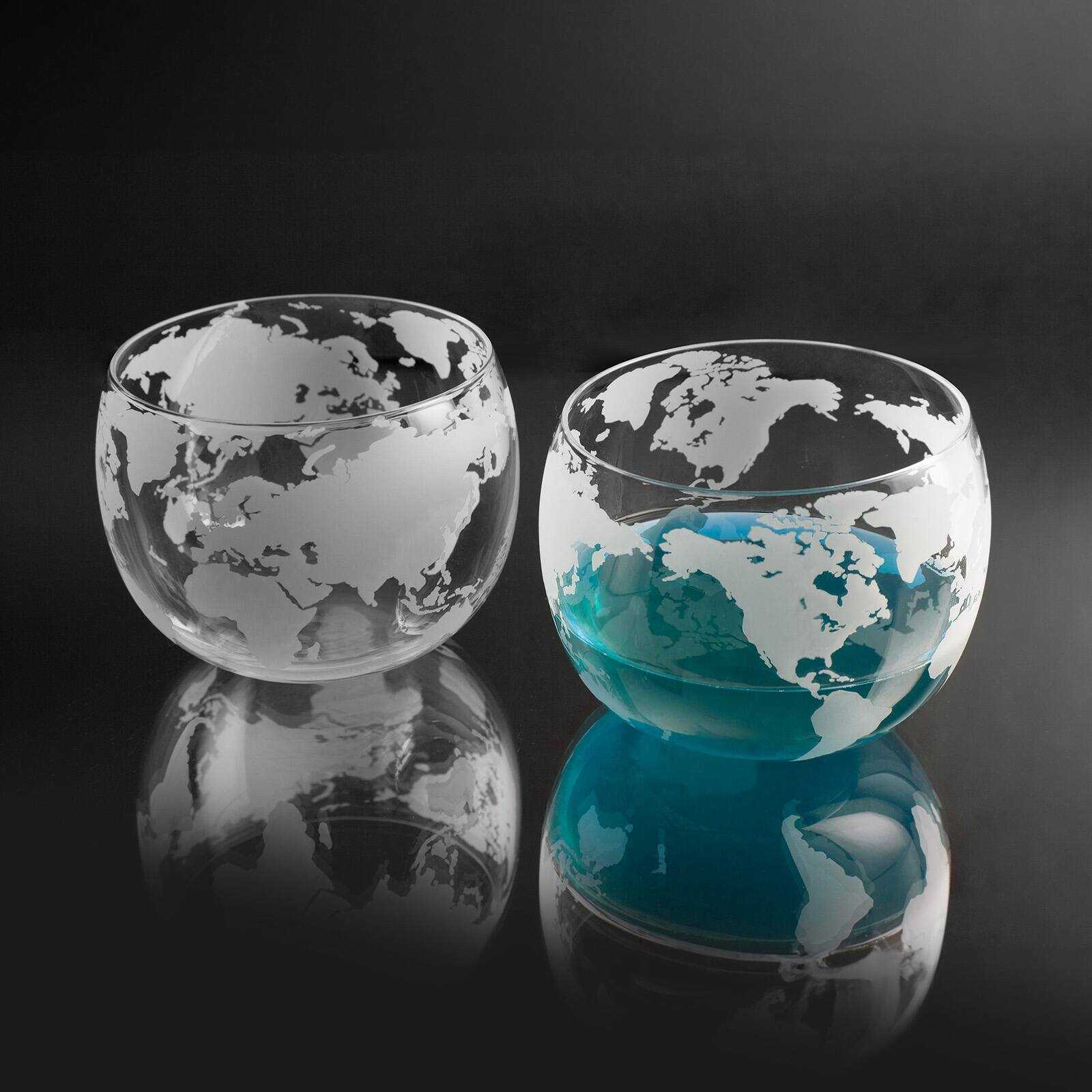 Alt View 2. Final Touch - Revolve Globe Glass - Set of 2 - Clear.