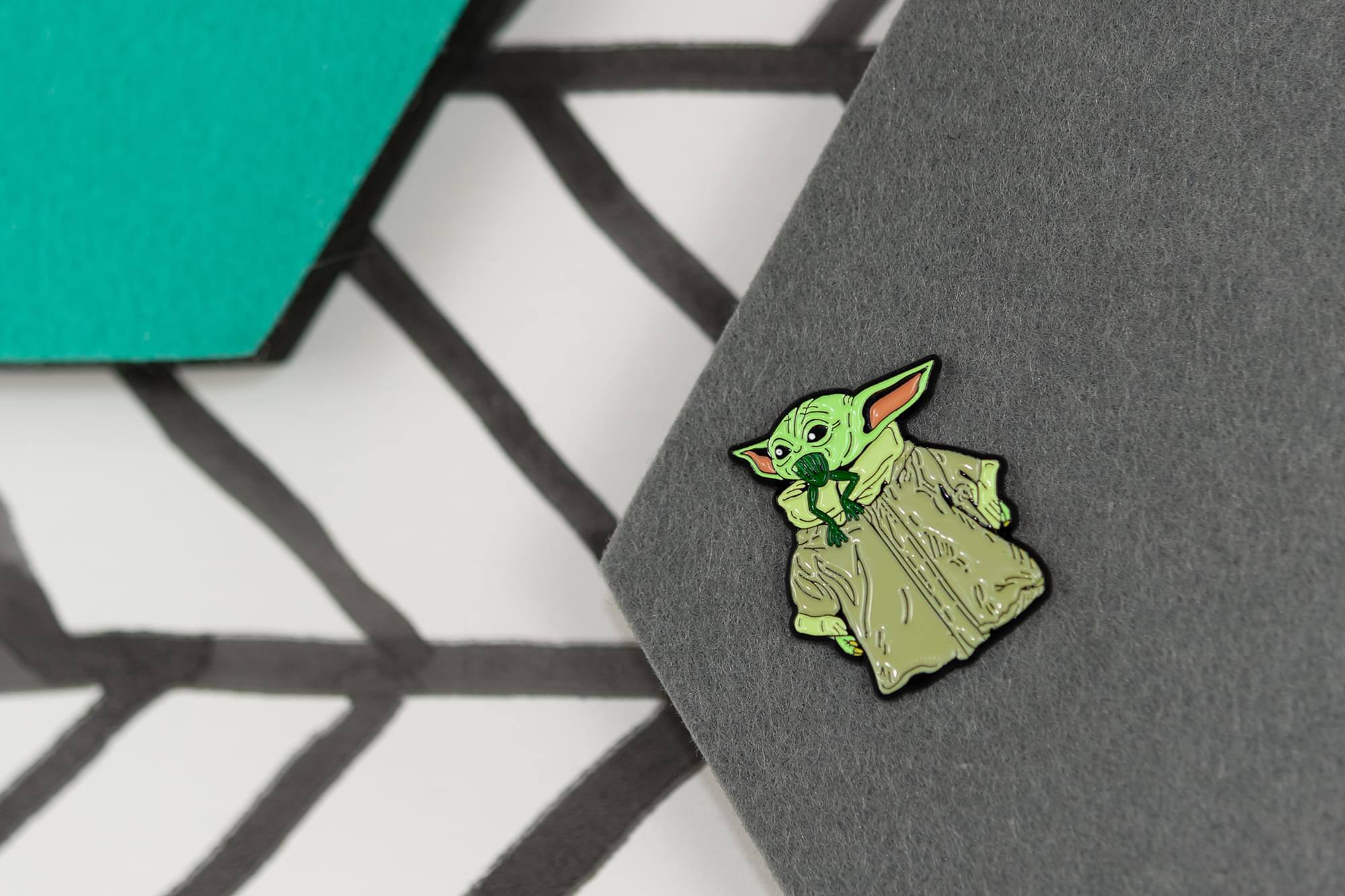 Alt View 3. SalesOne LLC - Star Wars: The Mandalorian The Child Baby Yoda Pin | Baby Yoda Eats A Frog - Green.