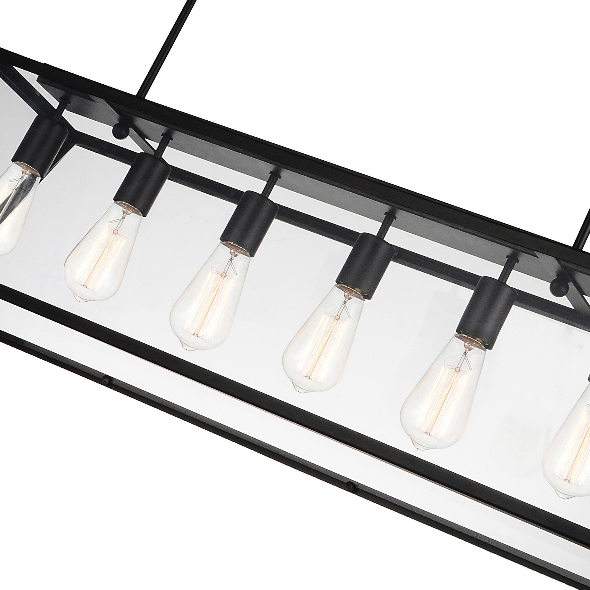 Left. CWI Lighting - Alyson 6 Light Down Chandelier With Black Finish - Black.
