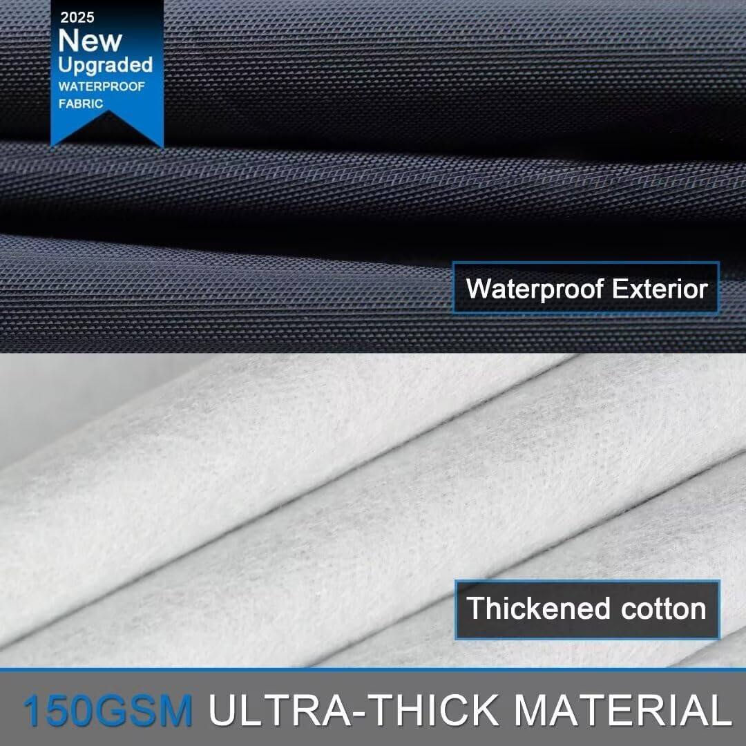 2025 New Upgraded Waterproof Fabric

Waterproof Exterior

Thickened Cotton

150GSM Ultra-Thick Material