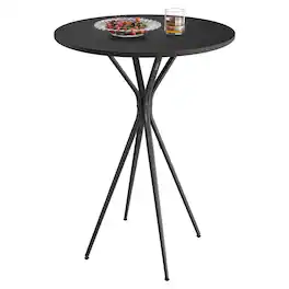 Songmics Home - Bar Table, Round Cocktail High Top Pub Bistro Table for Events Party, Home Bar, 23.6 x 23.6 x 41.3 Inches - Black